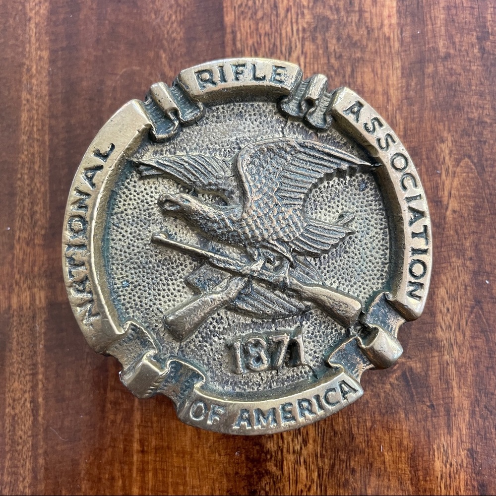 Solid brass NRA 1871 eagle belt buckle